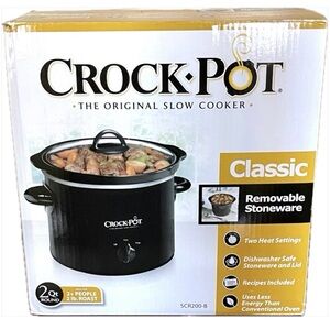 Crock-Pot 2 qt Classic Black SCR200-B. Removable Stoneware. Dishwasher safe.